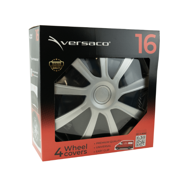 Commercial Wheel Trim For Citroen Despatch 16" Black & Silver Hub Cover Set of 4